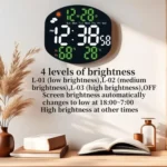 Digital Wall Clock Weather Station Forecast TEMP Humidity 2 Alarm Table Clock With Remote Control - Image 4