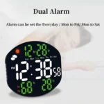 Digital Wall Clock Weather Station Forecast TEMP Humidity 2 Alarm Table Clock With Remote Control - Image 5