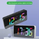 11 Colors Dynamic RGB Digital Alarm Clock 12/24H 6 Levels Brightness 2 Alarms Table Clock - Image 2