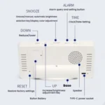 11 Colors Dynamic RGB Digital Alarm Clock 12/24H 6 Levels Brightness 2 Alarms Table Clock - Image 7