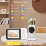 3.2 inch LCD Wireless Video Baby Monitor 2 Way Audio Talk Night Vision Surveillance Security Camera - Image 2