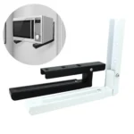 2pcs /Set Retractable Folding Microwave Oven Bracket Carbon Steel Kitchen Shelf - Image 2