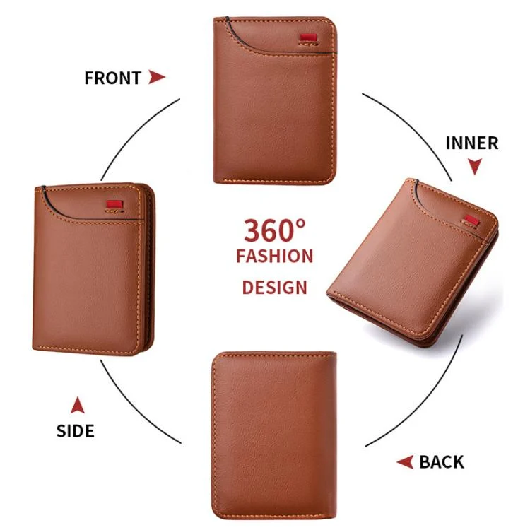 TBD06058892_B2.webp Men Leather Wallet Multi-position Card Holder Vertical ID Card Bag Mini Purse - Image 3