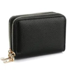 Multi-Function Organ Card Bag Double Zipper Women Wallet Large Capacity PU Card Holder - Image 4