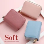 Multi-Function Organ Card Bag Double Zipper Women Wallet Large Capacity PU Card Holder - Image 8