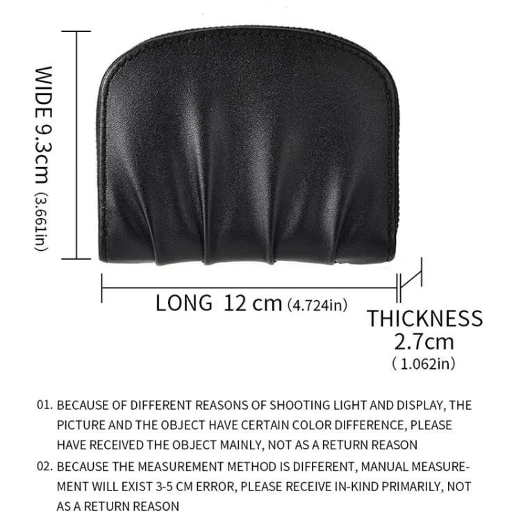 TBD06058930_B3.webp Women Wallet Pleated Sense PU Zipper Short Wallet Simple Solid Color Coin Purse - Image 4