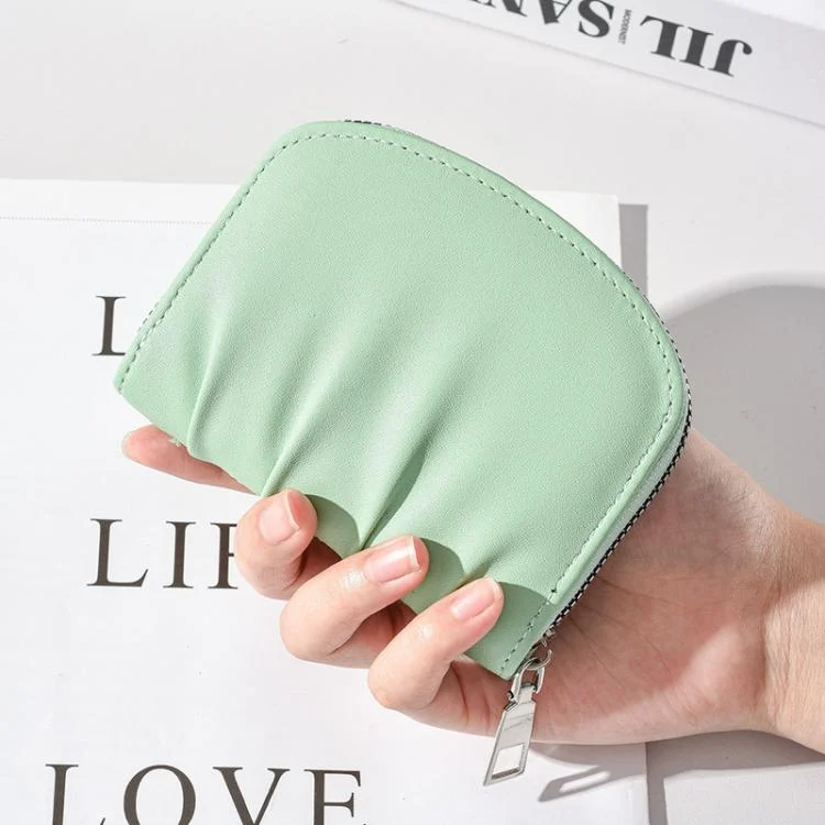 TBD06058930_B8.webp Women Wallet Pleated Sense PU Zipper Short Wallet Simple Solid Color Coin Purse - Image 9