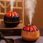 Simulated Charcoal Fire Ambient Night Light Humidifier USB Large Mist Flame Humidifier - Image 2