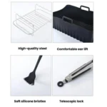 Air Fryer Accessories Set Airfryer Mold Liner Reusable Oven Grill Baking Rack - Image 7