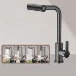 4 Modes Waterfall Kitchen Faucet Single Hole Hot/Cold Water Mixer Tap for Sink