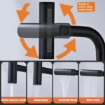 4 Modes Waterfall Kitchen Faucet Single Hole Hot/Cold Water Mixer Tap for Sink - Image 4