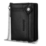 Dibaoleiou Men Anti-Theft Chain Wallet Retro Money Purse Driver License Card Bag Zipper Coin Purse