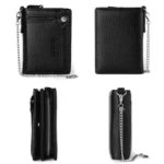 Dibaoleiou Men Anti-Theft Chain Wallet Retro Money Purse Driver License Card Bag Zipper Coin Purse - Image 3