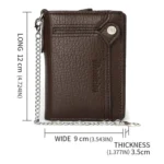 Dibaoleiou Men Anti-Theft Chain Wallet Retro Money Purse Driver License Card Bag Zipper Coin Purse - Image 4