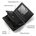 Dibaoleiou Men Anti-Theft Chain Wallet Retro Money Purse Driver License Card Bag Zipper Coin Purse - Image 5