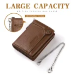Dibaoleiou Men Anti-Theft Chain Wallet Retro Money Purse Driver License Card Bag Zipper Coin Purse - Image 9