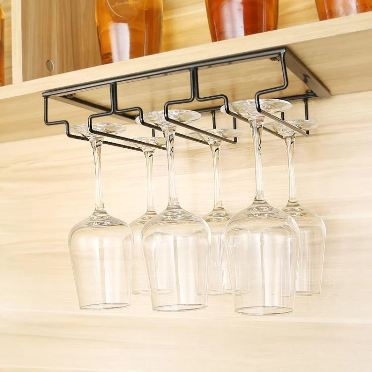 Upside Down Hanging Wine Cup Holder Cabinet Goblet Bracket Hanging Wine Glass Holder
