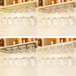 Upside Down Hanging Wine Cup Holder Cabinet Goblet Bracket Hanging Wine Glass Holder - Image 10