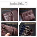 BULL CAPTAIN 0203 RFID Anti-theft Top-layer Cowhide Multiple Card Slots Wallet - Image 5