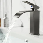 Waterfall Wash Basin Faucet Stainless Steel Hot/Cold Water Mixer Tap for Sink Basin - Image 2