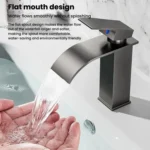 Waterfall Wash Basin Faucet Stainless Steel Hot/Cold Water Mixer Tap for Sink Basin - Image 3