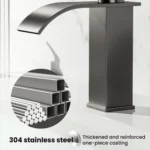 Waterfall Wash Basin Faucet Stainless Steel Hot/Cold Water Mixer Tap for Sink Basin - Image 6