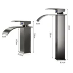 Waterfall Wash Basin Faucet Stainless Steel Hot/Cold Water Mixer Tap for Sink Basin - Image 8