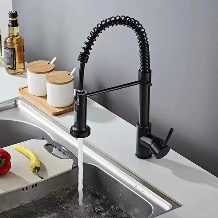 TBD06059022_B2.webp Kitchen Pull Down Spring Faucet Dual Mode Water Outlet Hot/Cold Water Mixer Tap - Image 3