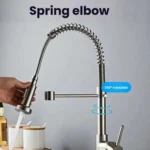Kitchen Pull Down Spring Faucet Dual Mode Water Outlet Hot/Cold Water Mixer Tap - Image 4