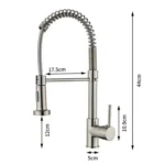 Kitchen Pull Down Spring Faucet Dual Mode Water Outlet Hot/Cold Water Mixer Tap - Image 6