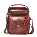BULL CAPTAIN 041 Large Capacity Top Layer Cowhide Retro Shoulder Messenger Bag