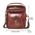 BULL CAPTAIN 041 Large Capacity Top Layer Cowhide Retro Shoulder Messenger Bag - Image 3