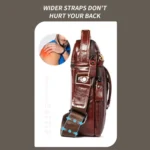 BULL CAPTAIN 041 Large Capacity Top Layer Cowhide Retro Shoulder Messenger Bag - Image 5