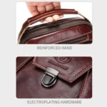 BULL CAPTAIN 041 Large Capacity Top Layer Cowhide Retro Shoulder Messenger Bag - Image 6