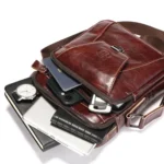 BULL CAPTAIN 041 Large Capacity Top Layer Cowhide Retro Shoulder Messenger Bag - Image 7