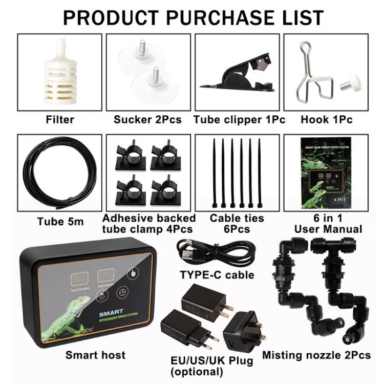 TBD06059053_B8.webp Smart Timer Misting System Kit For Reptile Terrariums Automatic Rainforest Habitat Sprayer - Image 9
