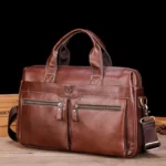 BULL CAPTAIN 056 Large Capacity Top Layer Cowhide Retro Business Hand-Held Briefcase