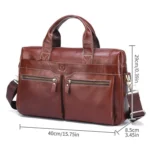 BULL CAPTAIN 056 Large Capacity Top Layer Cowhide Retro Business Hand-Held Briefcase - Image 2