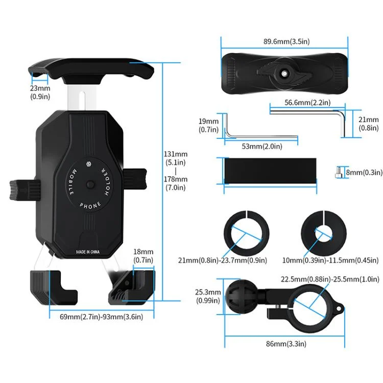 TBD0605911201_2.webp Motorcycle Shock-absorbing Rotatable 3-claw Mobile Phone Holder - Image 11