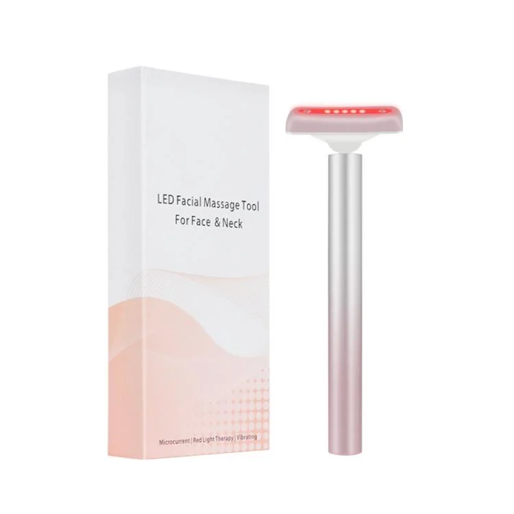 Red Light Facial Wand Eye Neck Massager With Vibrating for Lifting, Dark Circle Reduction