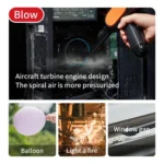 HD001 Portable Multifunctional Car Cordless Vacuum Cleaner Safety Hammer Suction Blower All In One Machine - Image 11