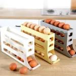 2pcs Kitchen Eggs Organizer 4-layer Slide Refrigerator Eggs Rack Automatic Rolling Tray Drop-proof Carton - Image 2