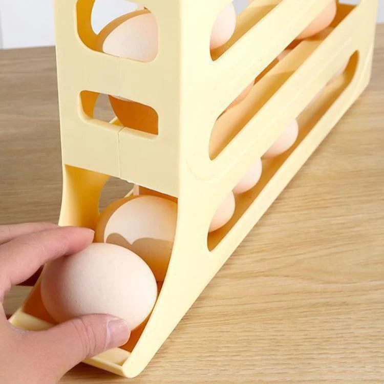 TBD06059385_B10.webp 2pcs Kitchen Eggs Organizer 4-layer Slide Refrigerator Eggs Rack Automatic Rolling Tray Drop-proof Carton - Image 11