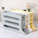 2pcs Kitchen Eggs Organizer 4-layer Slide Refrigerator Eggs Rack Automatic Rolling Tray Drop-proof Carton - Image 3