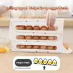 2pcs Kitchen Eggs Organizer 4-layer Slide Refrigerator Eggs Rack Automatic Rolling Tray Drop-proof Carton - Image 9