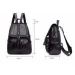 Casual Women Shoulder Bag PU Leather Simple Versatile Trend Female Backpack Student Travel Schoolbag - Image 4