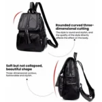 Casual Women Shoulder Bag PU Leather Simple Versatile Trend Female Backpack Student Travel Schoolbag - Image 5