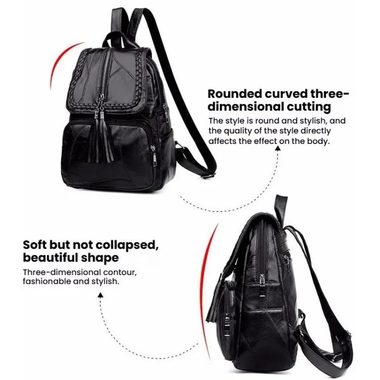 TBD06059438_B4.webp Casual Women Shoulder Bag PU Leather Simple Versatile Trend Female Backpack Student Travel Schoolbag - Image 5
