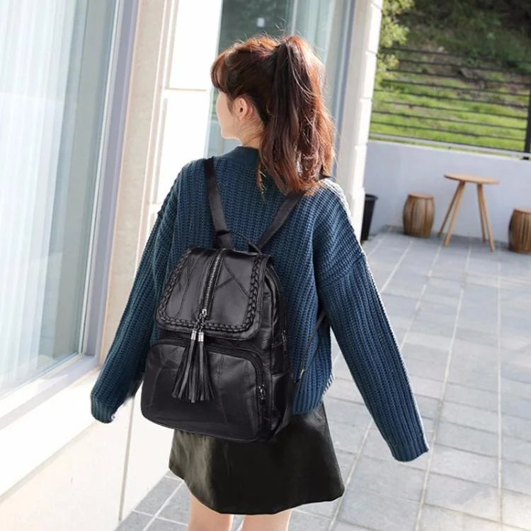 TBD06059438_B9.webp Casual Women Shoulder Bag PU Leather Simple Versatile Trend Female Backpack Student Travel Schoolbag - Image 10