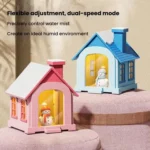 500ML Portable Mini Snow House Humidifier USB Desktop Snowman Colorful Ambient Light Air Humidifiers - Image 4